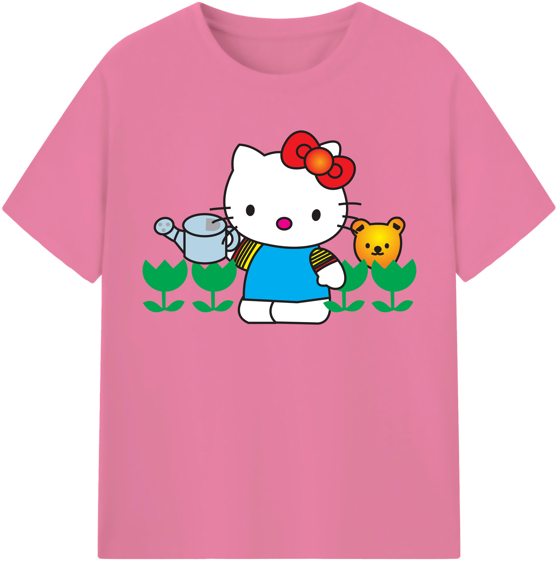 （画像用） Hello Kitty ハローキティ 綿100％半袖Tシャツ（フロントプリント）